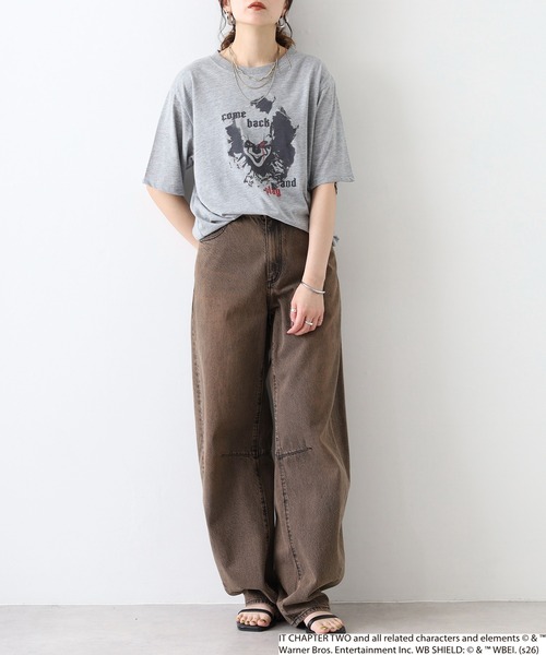 FUNALIVE（ファンアライブ）の「IT/イット ペニーワイズ 天竺 Tシャツ 半袖（Tシャツ/カットソー・メンズ・ブラック系1/グレー系2/グレー系1/ブラック系2・L/LL/M）」の18枚目の写真