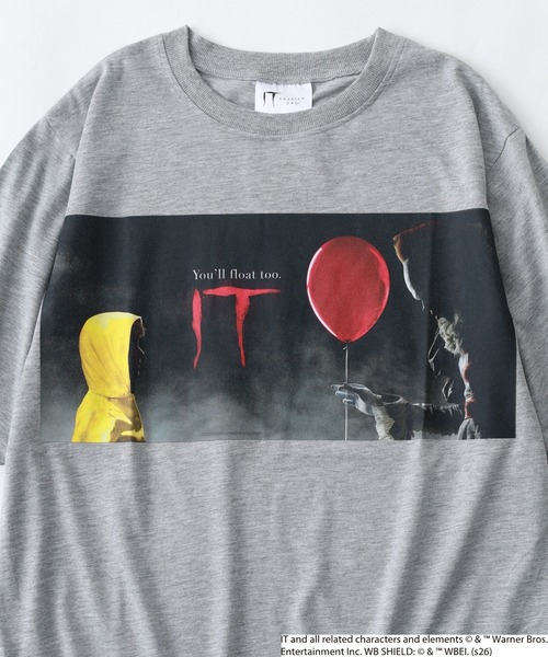 FUNALIVE（ファンアライブ）の「IT/イット ペニーワイズ 天竺 Tシャツ 半袖（Tシャツ/カットソー・メンズ・ブラック系1/グレー系2/グレー系1/ブラック系2・L/LL/M）」の7枚目の写真