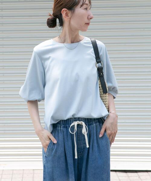 ITEMS URBANRESEARCH(アイテムズ アーバンリサーチ)の「袖デザインカットソー(Tシャツ/カットソー・レディース・ブラウン/ホワイト/ブラック/ライトブルー・FREE)」の9枚目の写真
