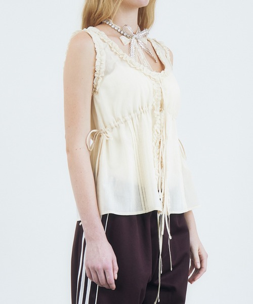 LE CIEL BLEU(ルシェルブルー)の「フリルブラウス / Frill Blouse(シャツ/ブラウス・レディース・ブラック/ホワイト・36)」の7枚目の写真