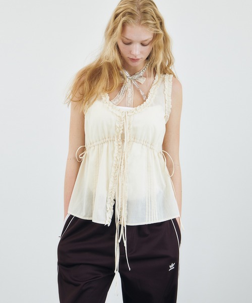 LE CIEL BLEU(ルシェルブルー)の「フリルブラウス / Frill Blouse(シャツ/ブラウス・レディース・ブラック/ホワイト・36)」の22枚目の写真