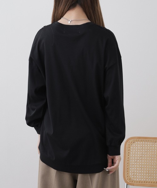 FUNALIVE（ファンアライブ）の「KEI Hayama PLUS 刺繍カットソー 長袖（Tシャツ/カットソー・レディース・ブラック・FREE）」の3枚目の写真