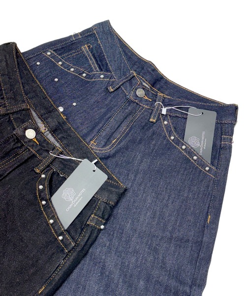 CHUN CHUN NOTES（チュンチュンノーツ）の「26AW/スタッズデザイン ワイドデニムパンツ（デニムパンツ・レディース・ネイビー/ブラック・M/S/L）」の13枚目の写真