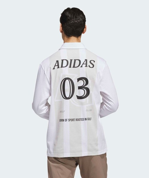 adidas（アディダス）の「グラフィック 長袖 ポロシャツ【adidas Golf/アディダスゴルフ】（ポロシャツ・メンズ・ホワイト・X-LARGE/3XL/LARGE/MEDIUM/SMALL/XX-LARGE）」の2枚目の写真