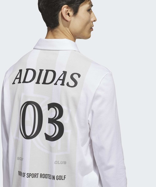 adidas（アディダス）の「グラフィック 長袖 ポロシャツ【adidas Golf/アディダスゴルフ】（ポロシャツ・メンズ・ホワイト・X-LARGE/3XL/LARGE/MEDIUM/SMALL/XX-LARGE）」の3枚目の写真