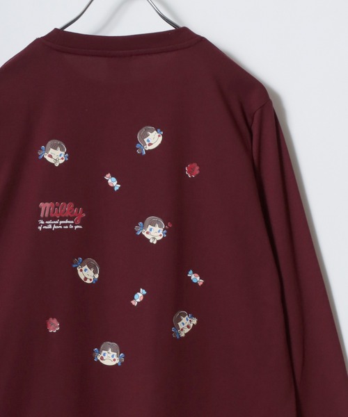 sanrio（サンリオ）の「2026AW sanrio/サンリオ peko/ペコちゃん フロント バックプリント ワンポイント刺繍 長袖Tシャツ ロンT（Tシャツ/カットソー・レディース・ブルー/モカ/ワイン/クリーム・L/M）」の4枚目の写真
