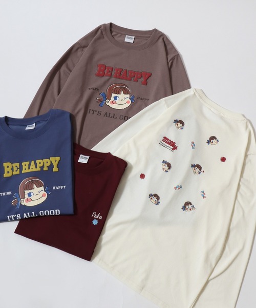 sanrio（サンリオ）の「2026AW sanrio/サンリオ peko/ペコちゃん フロント バックプリント ワンポイント刺繍 長袖Tシャツ ロンT（Tシャツ/カットソー・レディース・ブルー/モカ/ワイン/クリーム・L/M）」の19枚目の写真