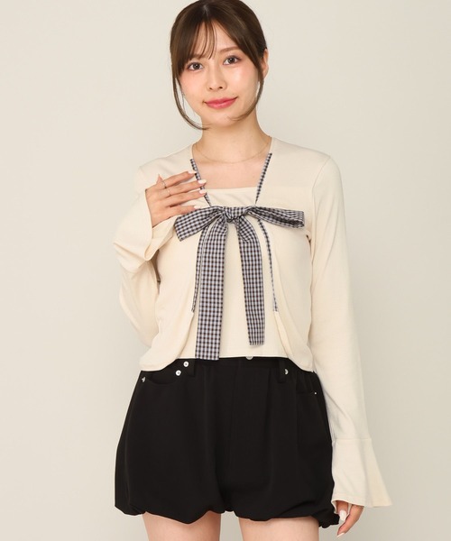 Heather(ヘザー)の「バイカラーリボンカットソー 1063894(Tシャツ/カットソー・レディース・グレー/ブラック/アイボリー・FREE)」の7枚目の写真