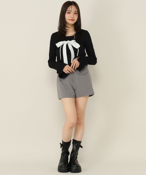 Heather(ヘザー)の「バイカラーリボンカットソー 1063894(Tシャツ/カットソー・レディース・グレー/ブラック/アイボリー・FREE)」の9枚目の写真