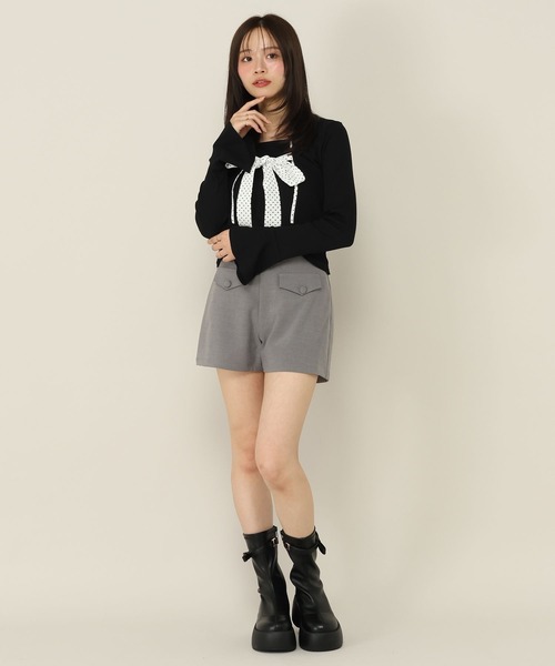 Heather(ヘザー)の「バイカラーリボンカットソー 1063894(Tシャツ/カットソー・レディース・グレー/ブラック/アイボリー・FREE)」の10枚目の写真