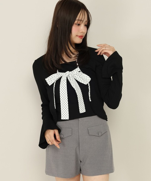 Heather(ヘザー)の「バイカラーリボンカットソー 1063894(Tシャツ/カットソー・レディース・グレー/ブラック/アイボリー・FREE)」の14枚目の写真