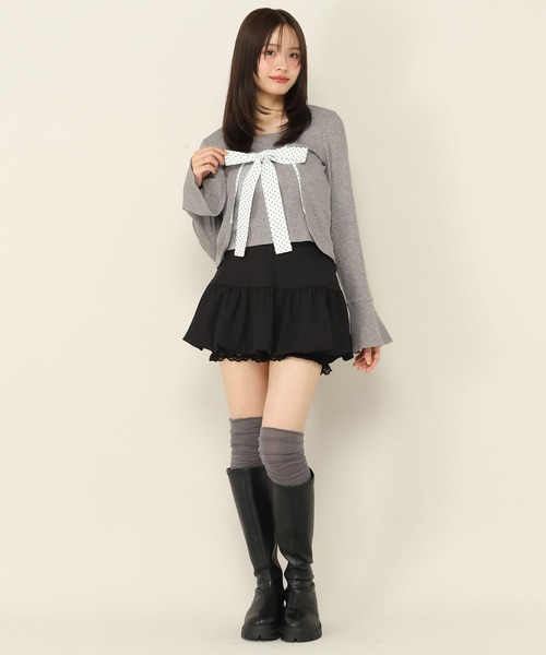 Heather(ヘザー)の「バイカラーリボンカットソー 1063894(Tシャツ/カットソー・レディース・グレー/ブラック/アイボリー・FREE)」の15枚目の写真