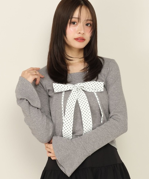 Heather(ヘザー)の「バイカラーリボンカットソー 1063894(Tシャツ/カットソー・レディース・グレー/ブラック/アイボリー・FREE)」の19枚目の写真