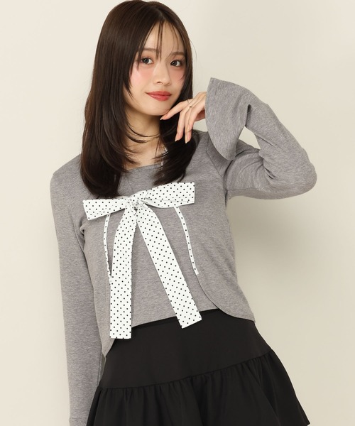 Heather(ヘザー)の「バイカラーリボンカットソー 1063894(Tシャツ/カットソー・レディース・グレー/ブラック/アイボリー・FREE)」の20枚目の写真