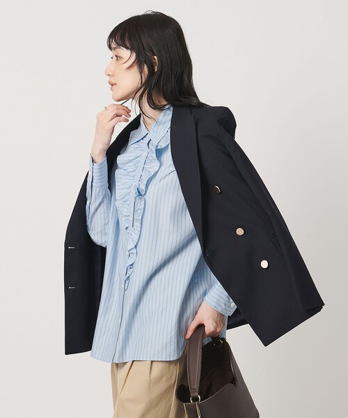 UNITED ARROWS(ユナイテッドアローズ)の「アシンメトリー フリル レギュラーシャツ(シャツ/ブラウス・レディース・その他2/その他1・FREE)」の2枚目の写真