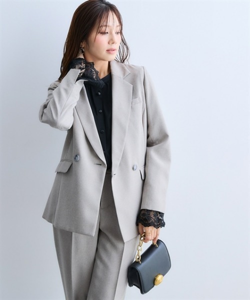7days Life Styling(セブンデイズライフスタイリング)の「袖口レースバンドカラーギャザーブラウス(シャツ/ブラウス・レディース・ブラック/オフホワイト・M/L/LL/3L)」の7枚目の写真