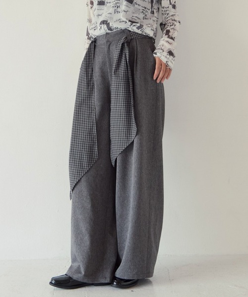 PBLIM(ページボーイリム)の「《UNISEX/セットアップ対応》タイスカーフツキスラックス(スラックス・レディース・チャコールグレー/ブラウン・MEDIUM/LARGE)」の17枚目の写真