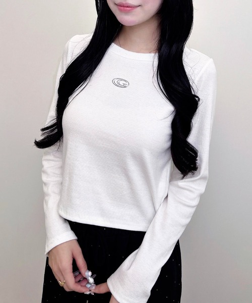 INGNI(イング)の「メタルロゴラメリブロンTシャツ(Tシャツ/カットソー・レディース・ブラウン/オフホワイト/ブラック・M)」の2枚目の写真