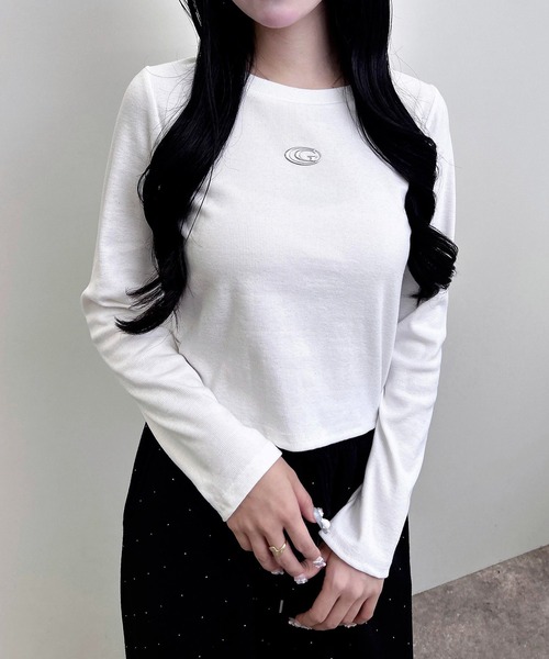 INGNI(イング)の「メタルロゴラメリブロンTシャツ(Tシャツ/カットソー・レディース・ブラウン/オフホワイト/ブラック・M)」の4枚目の写真