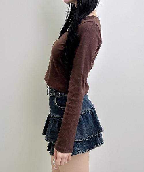 INGNI(イング)の「メタルロゴラメリブロンTシャツ(Tシャツ/カットソー・レディース・ブラウン/オフホワイト/ブラック・M)」の17枚目の写真