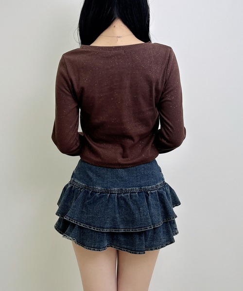 INGNI(イング)の「メタルロゴラメリブロンTシャツ(Tシャツ/カットソー・レディース・ブラウン/オフホワイト/ブラック・M)」の18枚目の写真