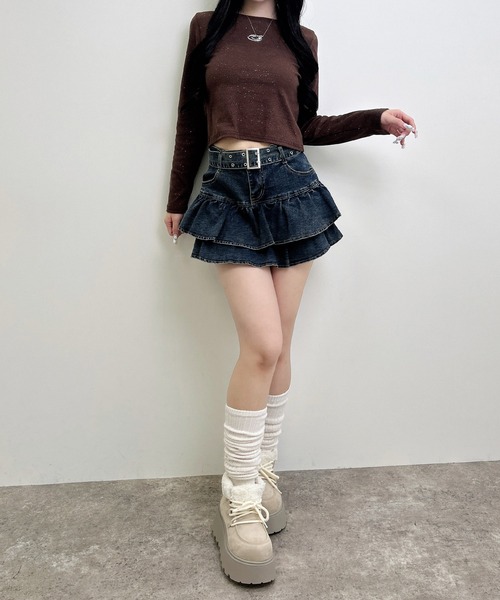 INGNI(イング)の「メタルロゴラメリブロンTシャツ(Tシャツ/カットソー・レディース・ブラウン/オフホワイト/ブラック・M)」の19枚目の写真