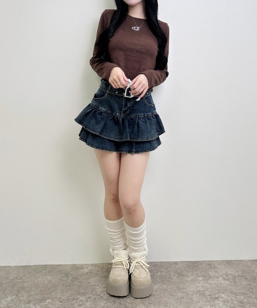 INGNI(イング)の「メタルロゴラメリブロンTシャツ(Tシャツ/カットソー・レディース・ブラウン/オフホワイト/ブラック・M)」の20枚目の写真