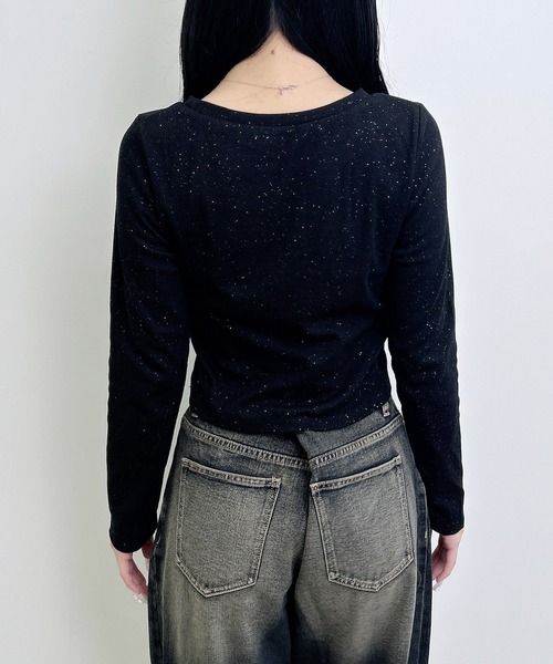 INGNI(イング)の「メタルロゴラメリブロンTシャツ(Tシャツ/カットソー・レディース・ブラウン/オフホワイト/ブラック・M)」の10枚目の写真