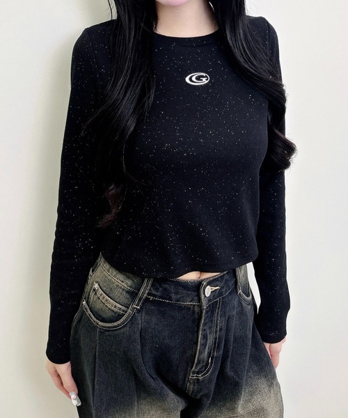 INGNI(イング)の「メタルロゴラメリブロンTシャツ(Tシャツ/カットソー・レディース・ブラウン/オフホワイト/ブラック・M)」の9枚目の写真