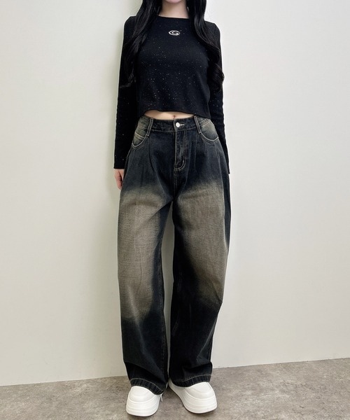 INGNI(イング)の「メタルロゴラメリブロンTシャツ(Tシャツ/カットソー・レディース・ブラウン/オフホワイト/ブラック・M)」の12枚目の写真