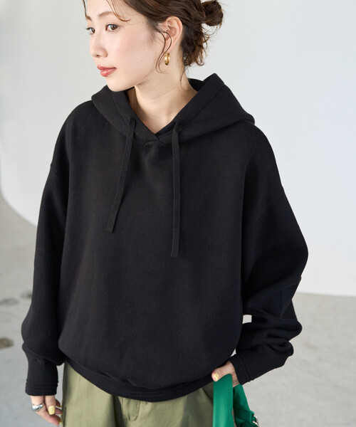 FREAK'S STORE(フリークスストア)の「限定展開 スウェットライク ニット フーディー(ニット/セーター・レディース・ブルー/ブラック/ネイビー/ライトグレー/ブラウン/レッド/オフホワイト・フリ-)」の17枚目の写真