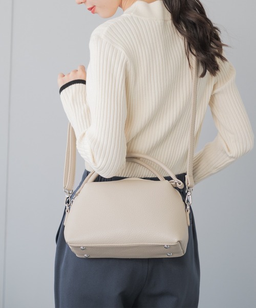 festinalente(フェスティナレンテ)の「2way mini hand bag(ハンドバッグ・レディース・ブラック/グレー/ベージュ・ONE SIZE)」の6枚目の写真