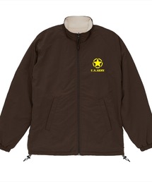 Ol' Basics(オール・ベーシックス) トラックジャケット リバーシブル 2WAY U.S.ARMY ロゴプリント ナイロン フリース トレーニングジャケット ナイロンジャケット ウインドブレーカー フリースジャケット アウター アメカジ ミリタリー メンズ レディース ユニセックス