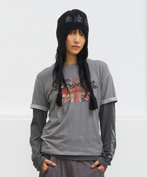 LAYERED VINTAGE LONG SLEEVE IN CHARCOAL