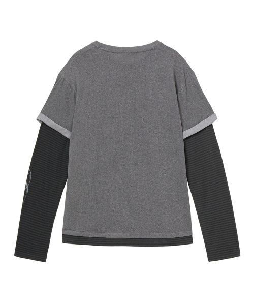 DEINET(ダイニット)の「LAYERED VINTAGE LONG SLEEVE IN CHARCOAL(Tシャツ/カットソー・レディース・その他・FREE)」の3枚目の写真