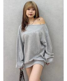 EVRIS | ラインストーンワンショルスウェットトップス(スウェット)