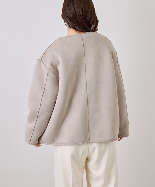 ROPE' PICNIC（ロペピクニック）の「ムートンライクジップアップブルゾン（ブルゾン・レディース・キナリ/グレー系その他・FREE）」の8枚目の写真