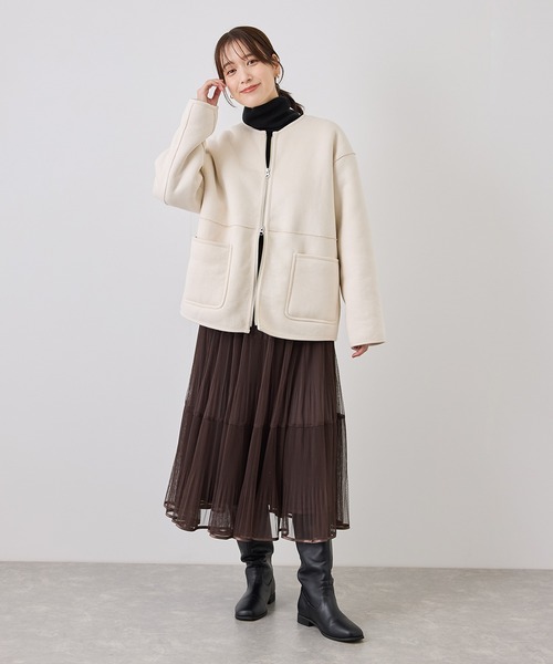 ROPE' PICNIC（ロペピクニック）の「ムートンライクジップアップブルゾン（ブルゾン・レディース・キナリ/グレー系その他・FREE）」の11枚目の写真