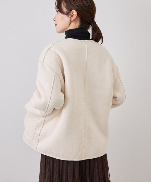 ROPE' PICNIC（ロペピクニック）の「ムートンライクジップアップブルゾン（ブルゾン・レディース・キナリ/グレー系その他・FREE）」の14枚目の写真
