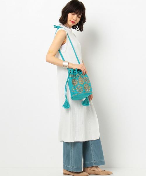 Another Edition（アナザーエディション）の「メタルビーズ巾着/AEBC MTL Beads キンチャク（ショルダーバッグ・レディース・オフホワイト/ターコイズブルー・FREE）」の9枚目の写真