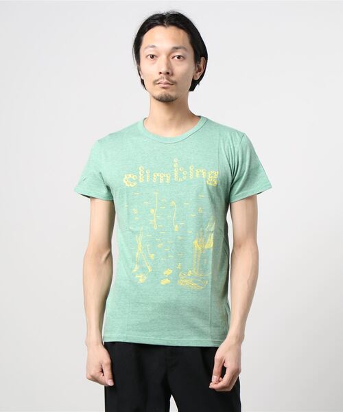 Lens Concave(レンズコンケイブ)の「クライミング柄 Tee(Tシャツ/カットソー・メンズ・ブラック/グリーン/ブルー/オートミール/イエロー・3/1/2/0)」の5枚目の写真