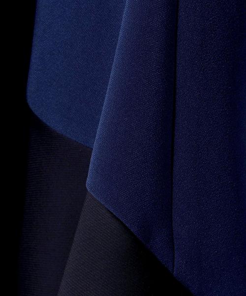 ネイビーフレア裾ワンピース UNITED　ARROWS フィット＆フレア チェックタフタ ワンピース