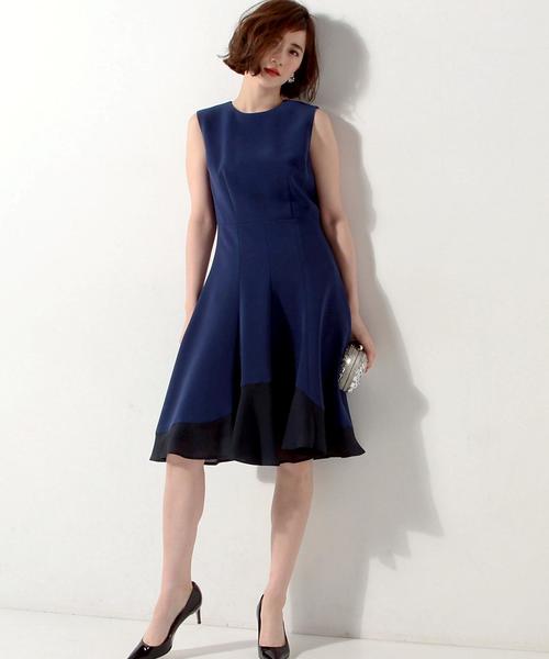ネイビーフレア裾ワンピース UNITED　ARROWS UNITED ARROWS（ユナイテッドアローズ）の「UPKS TA/P バイ