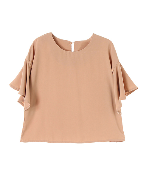 Color(カラー)の「フリルブラウス(シャツ/ブラウス・レディース・ベビーピンク/グレー/ホワイト/ネイビー/カーキ/キャメル/ブラック/スモークピンク/サックスブルー/ベージュ/イエロー/サーモンピンク・MEDIUM/SMALL)」の13枚目の写真