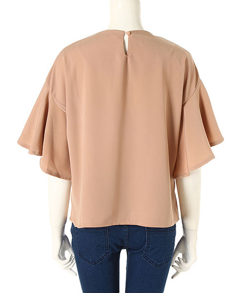 Color(カラー)の「フリルブラウス(シャツ/ブラウス・レディース・ベビーピンク/グレー/ホワイト/ネイビー/カーキ/キャメル/ブラック/スモークピンク/サックスブルー/ベージュ/イエロー/サーモンピンク・MEDIUM/SMALL)」の16枚目の写真