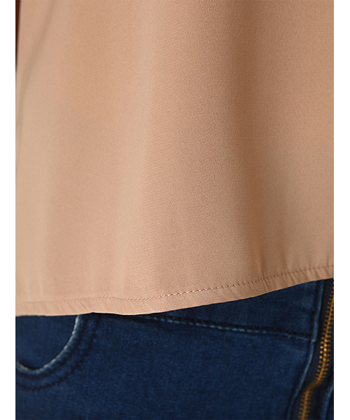 Color(カラー)の「フリルブラウス(シャツ/ブラウス・レディース・ベビーピンク/グレー/ホワイト/ネイビー/カーキ/キャメル/ブラック/スモークピンク/サックスブルー/ベージュ/イエロー/サーモンピンク・MEDIUM/SMALL)」の20枚目の写真