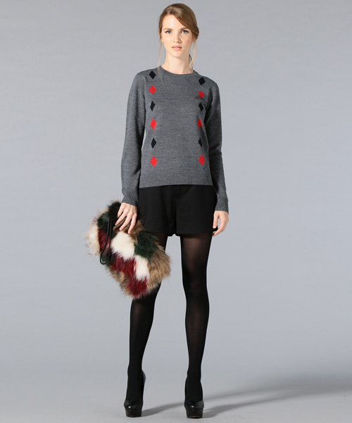 LOVELESS WOMENS（ラブレス　ウィメンズ）の「【LOVELESS】WOMENS インターシャオルタネートアーガイルニット（ニット/セーター・レディース・ブラウン/グレー・36/34）」の11枚目の写真