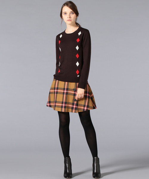 LOVELESS WOMENS（ラブレス　ウィメンズ）の「【LOVELESS】WOMENS インターシャオルタネートアーガイルニット（ニット/セーター・レディース・ブラウン/グレー・36/34）」の13枚目の写真