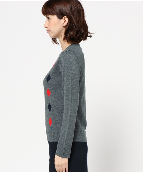 LOVELESS WOMENS（ラブレス　ウィメンズ）の「【LOVELESS】WOMENS インターシャオルタネートアーガイルニット（ニット/セーター・レディース・ブラウン/グレー・36/34）」の7枚目の写真
