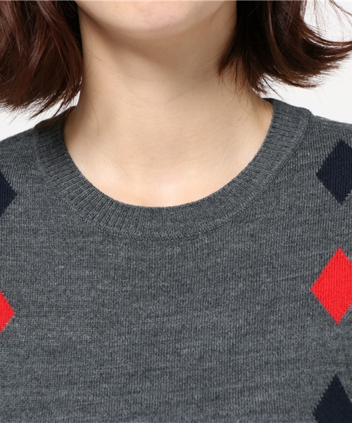 LOVELESS WOMENS（ラブレス　ウィメンズ）の「【LOVELESS】WOMENS インターシャオルタネートアーガイルニット（ニット/セーター・レディース・ブラウン/グレー・36/34）」の9枚目の写真